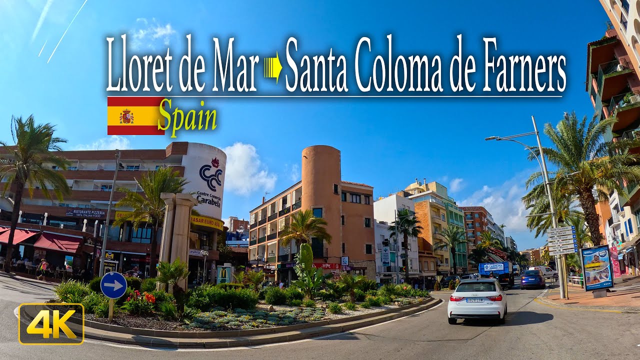 Driving from the popular resort town Lloret de Mar to Santa Coloma de Farners, Spain 🇪🇸