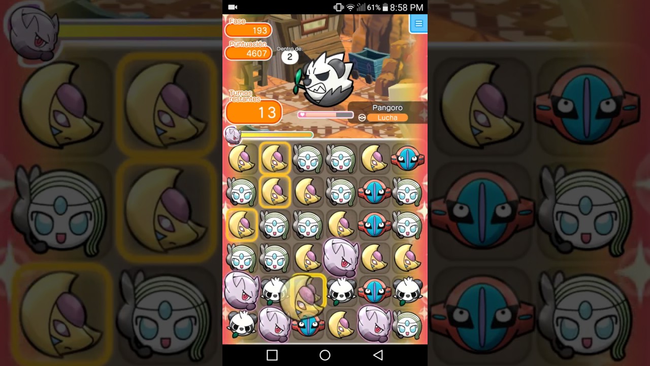 Pokémon Shuffle - Pangoro S Rank (Itemless). Fase 193.