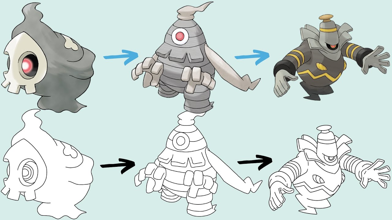 Como Desenhar o POKÉMON DUSKULL DUSCLOPS e DUSKNOIR | Pokemon Evolution