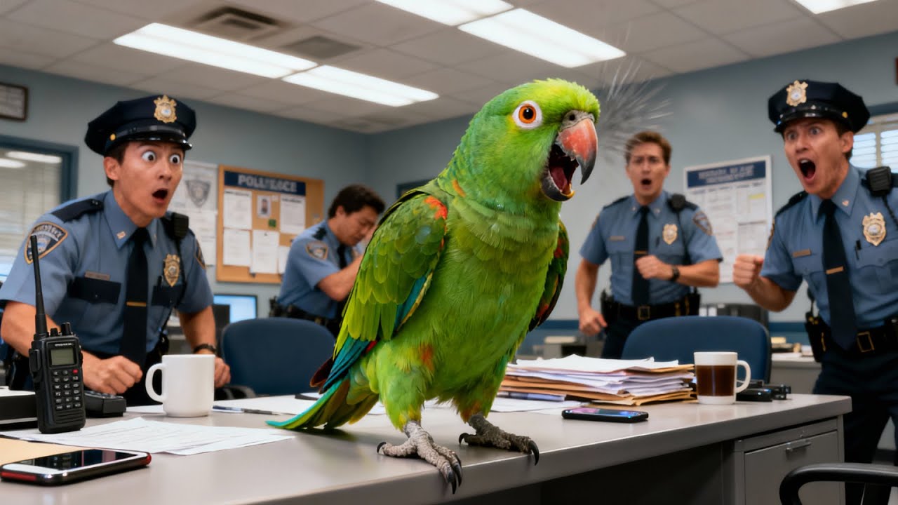 ce perroquet remet la police a leur place