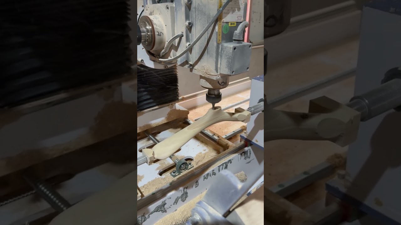CNC 5-axis woodworking lathe for furniture parts#woodworking#cnc#lathe#furniture#drilling#curveparts