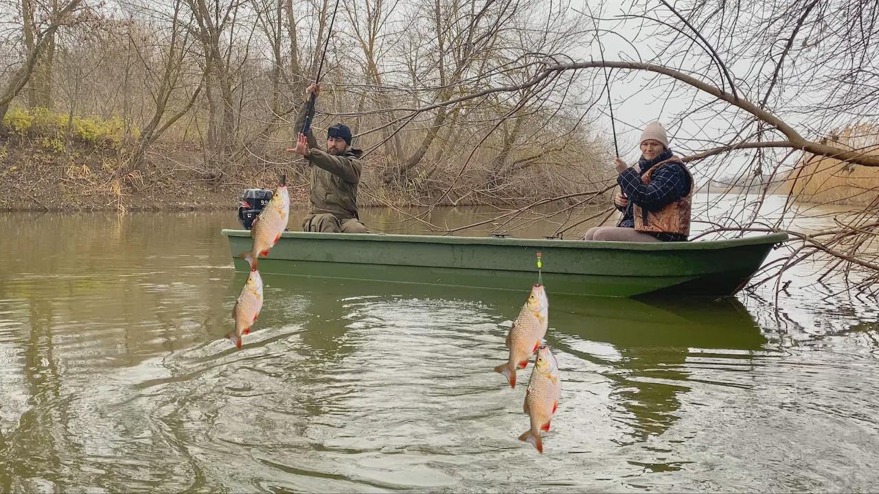 Caught a Half-Bag of Giant Rudd! So Many Fish Here! November Float Fishing with My Wife in Astrakhan
