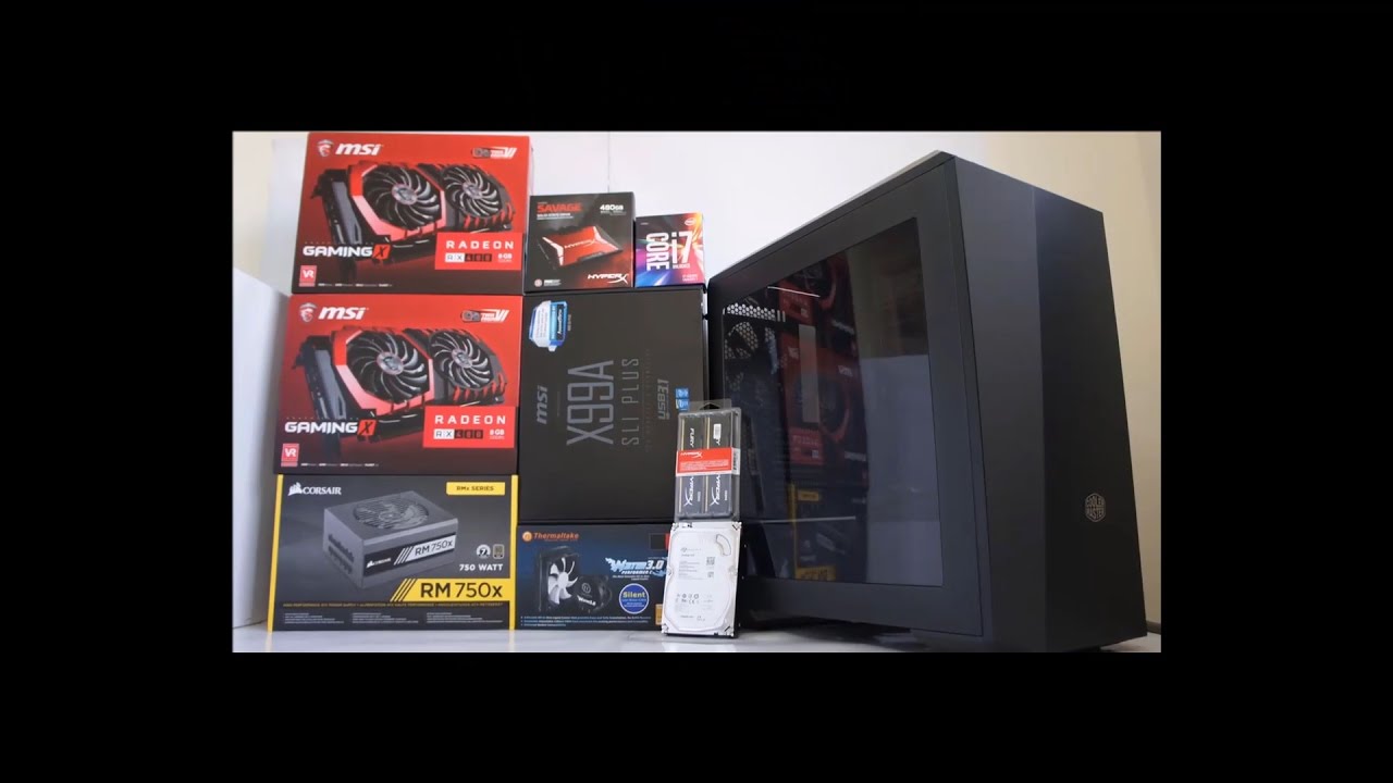 INTEL i7 6800K & MSI RX 480 GAMING CrossFire PC Build Benchmark Game Test 4K 2K