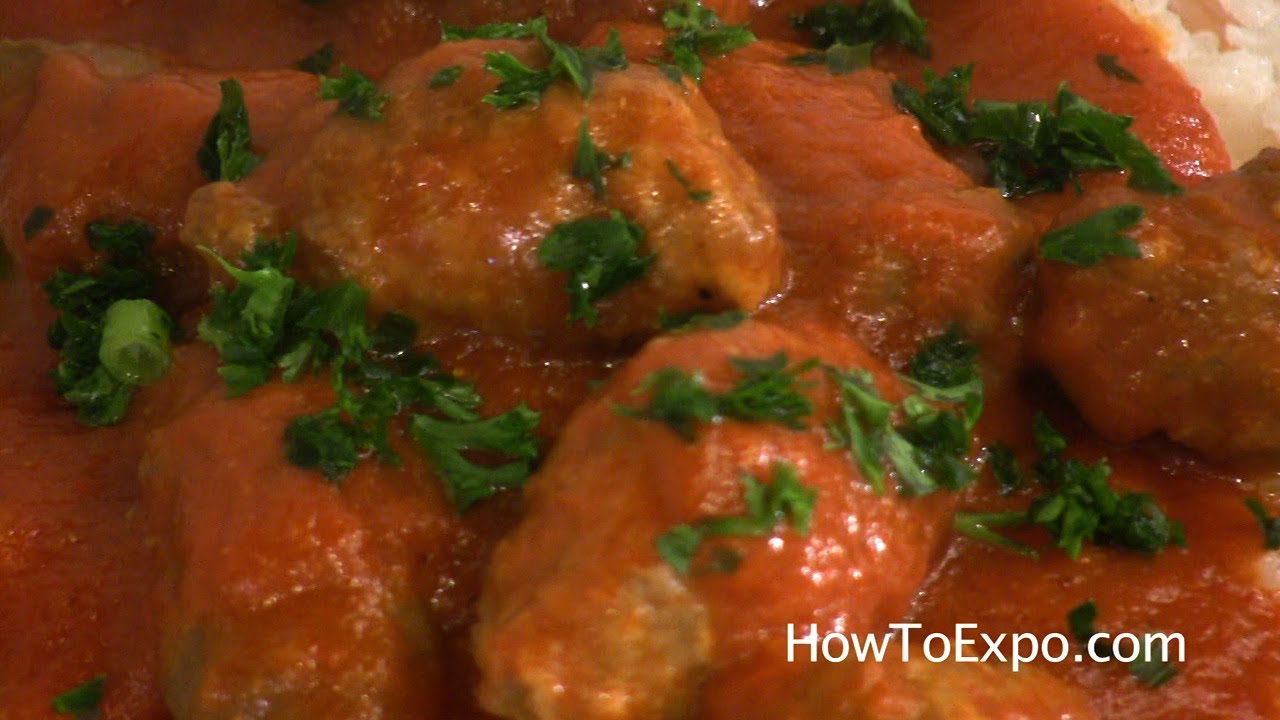 Cumin Kufta - Middle Eastern Meatballs In Sauce (Kofta, Kufte)