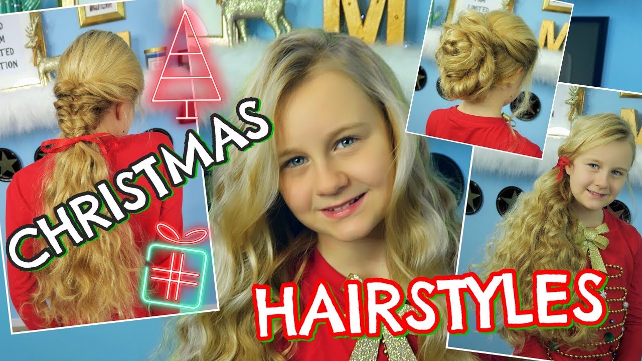 3 festliche Frisuren 🎄+ Locken ohne Hitze | Mavie Noelle TUTORIAL