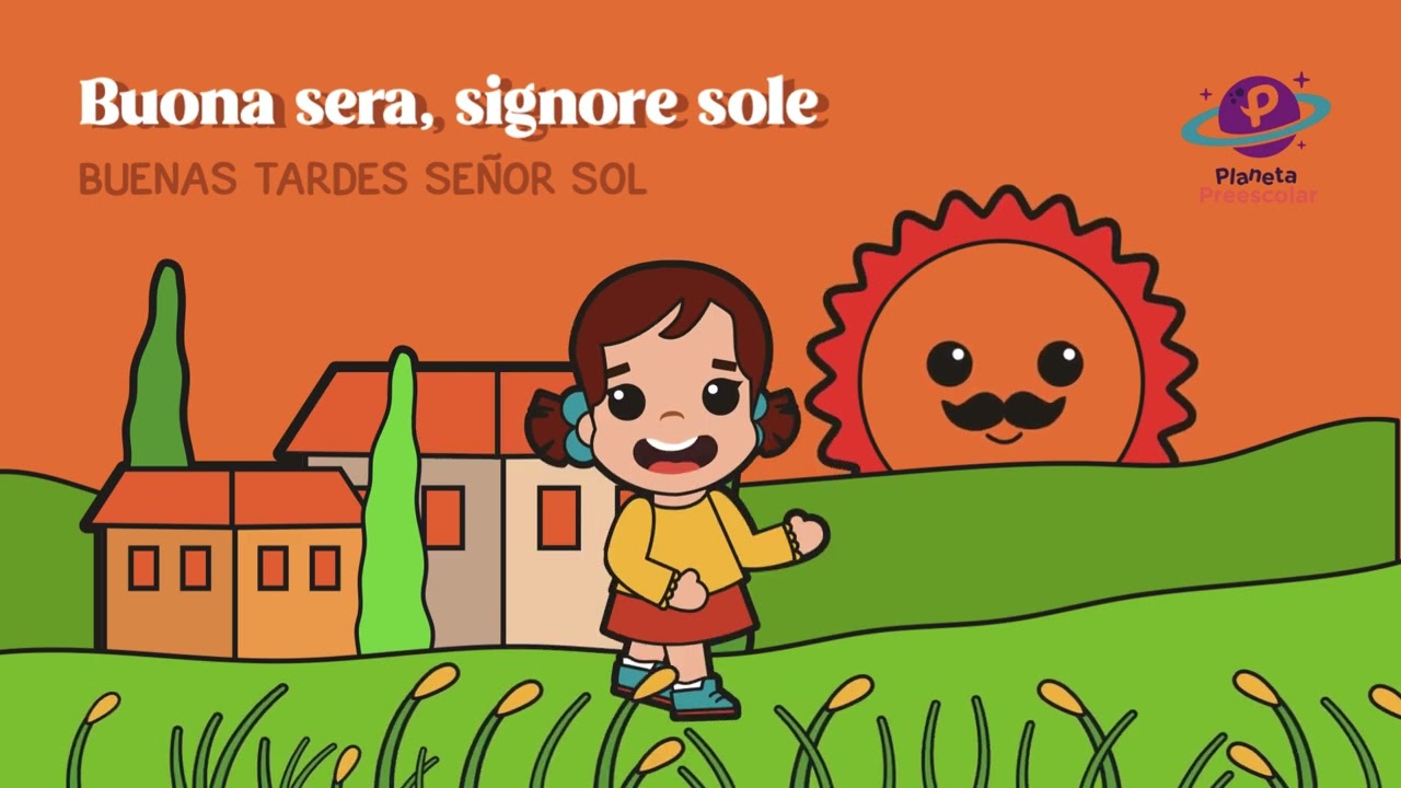 Canción para empezar el día | Buenos días señor sol (italiano) - video para niños de preescolar