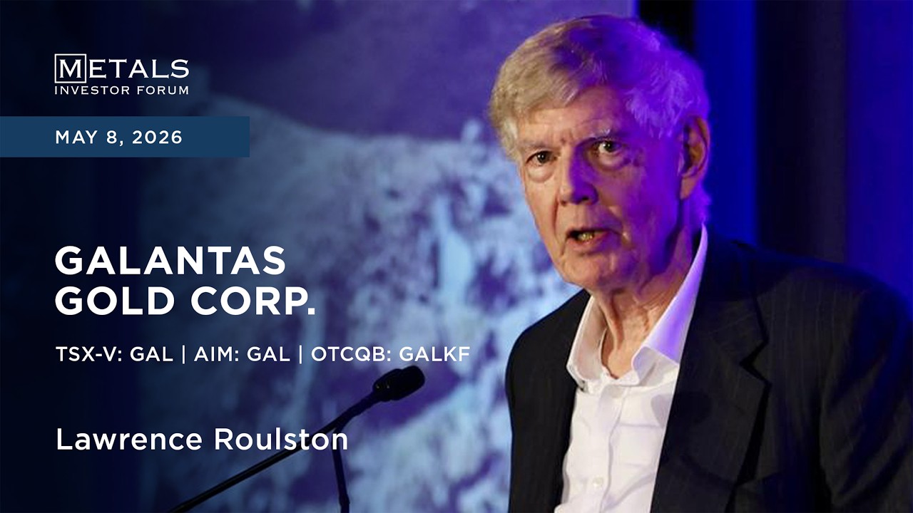 Лоуренс Роулстон из Galantas Gold Corp. выступает на форуме инвесторов в металлургическую отрасль...