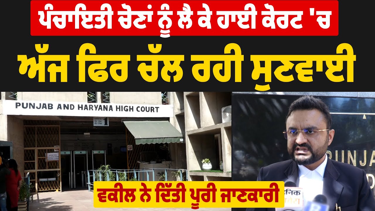 ਪੰਚਾਇਤੀ ਚੋਣਾਂ ਨੂੰ ਲੈ ਕੇ ਹਾਈ ਕੋਰਟ 'ਚ ਅੱਜ ਫਿਰ ਚੱਲ ਰਹੀ ਸੁਣਵਾਈ,ਵਕੀਲ ਨੇ ਦਿੱਤੀ ਪੂਰੀ ਜਾਣਕਾਰੀ