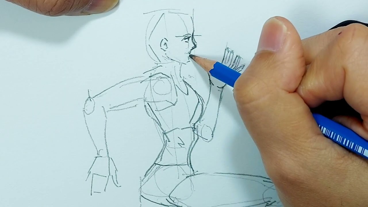 Drawing Girl Running moments ｜pencil drawing Benninger