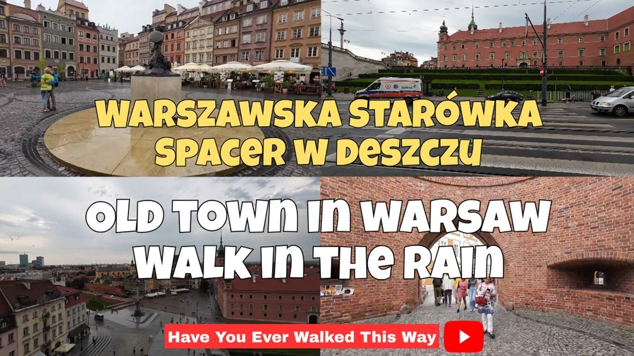 Warszawska Starówka, SPACER W DESZCZU / OLD TOWN in WARSAW, WALK IN THE RAIN / POLAND / 4K City Tour