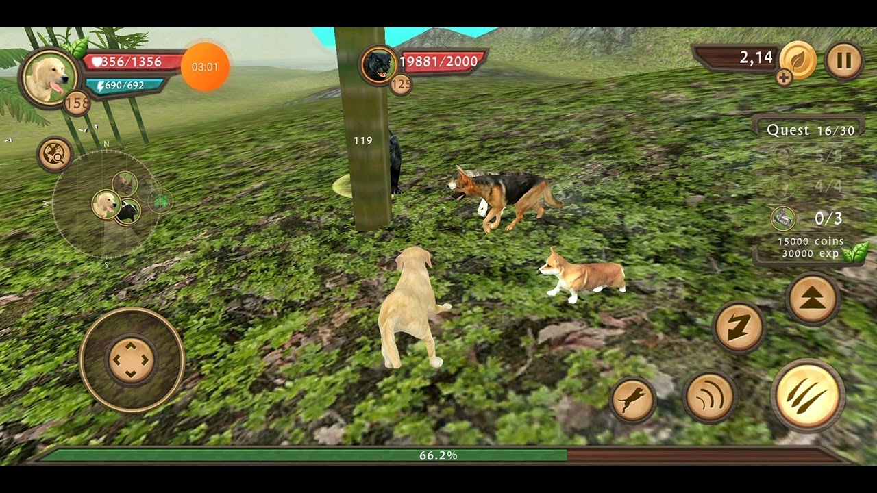 Dog sim family kill panther boss #hackerfoxZzx #dogsim