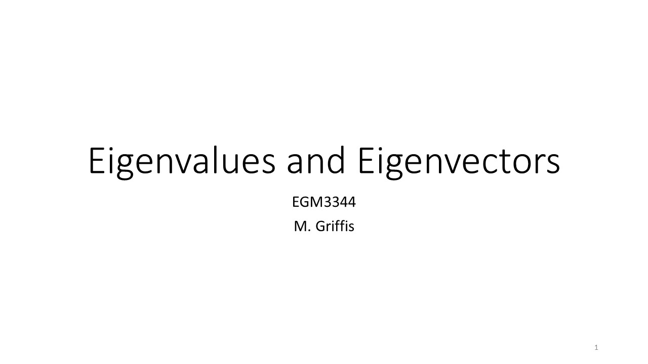 Eigenvalues and Eigenvectors: 3x3 Example