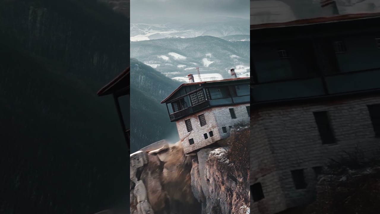 Stone House Falls Off Cliff During Landslide!