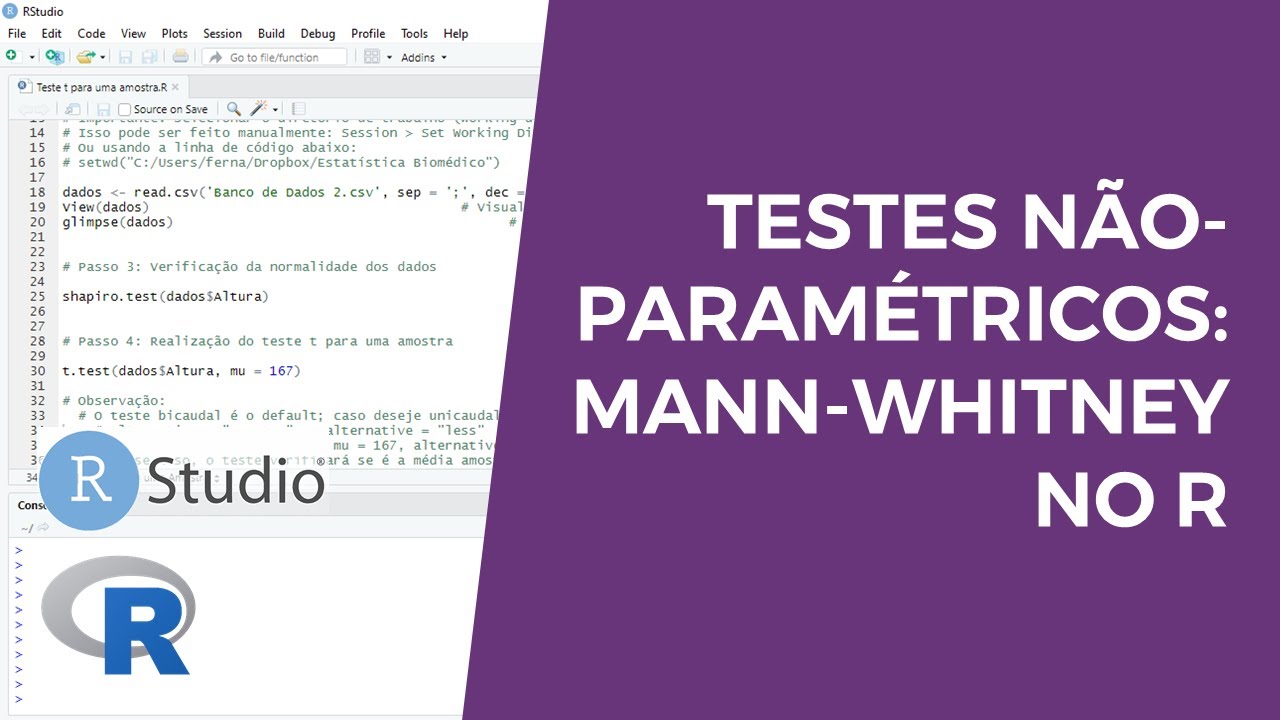 Testes não-paramétricos: Teste de Mann-Whitney no R