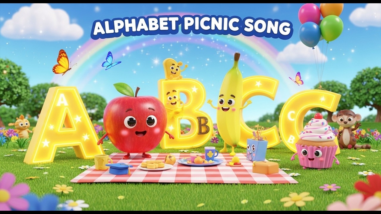 Alphabet Picnic Poem Song | अल्फाबेट पिकनिक कविता गीत | Alphabet word | study poem