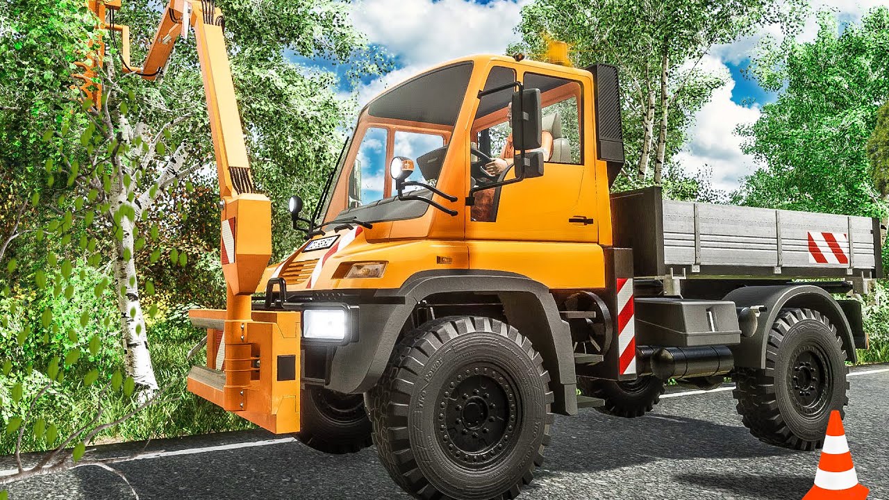 Straßenmeisterei Simulator #2: Bäume zurückschneiden im Unimog - Alltag der Straßenmeisterei!