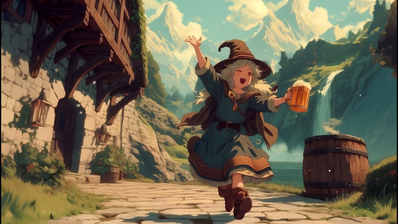 Beautiful Day by the Lakeside Tavern 🍺 Celtic Fantasy Village Music | Study & Relax Ambience