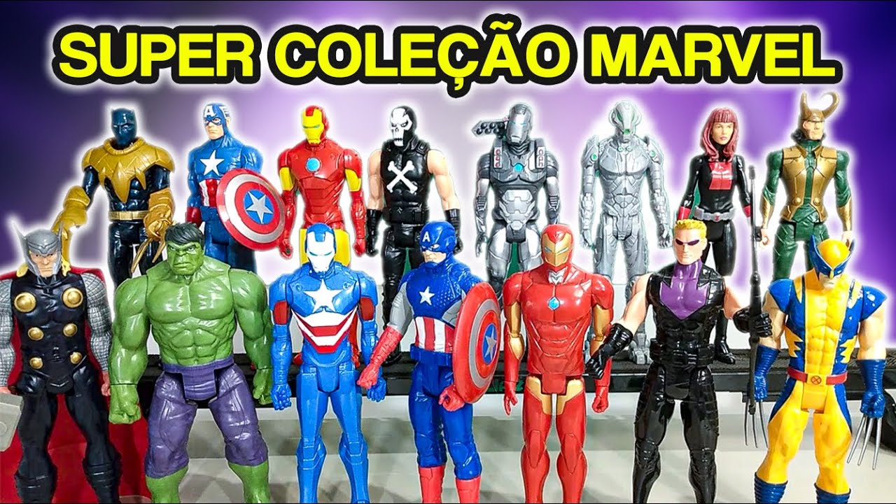 15 BONECOS MARVEL VINGADORES - HULK, HOMEM DE FERRO, THOR, CAPITÃO AMÉRICA, PANTERA NEGRA 30 cm