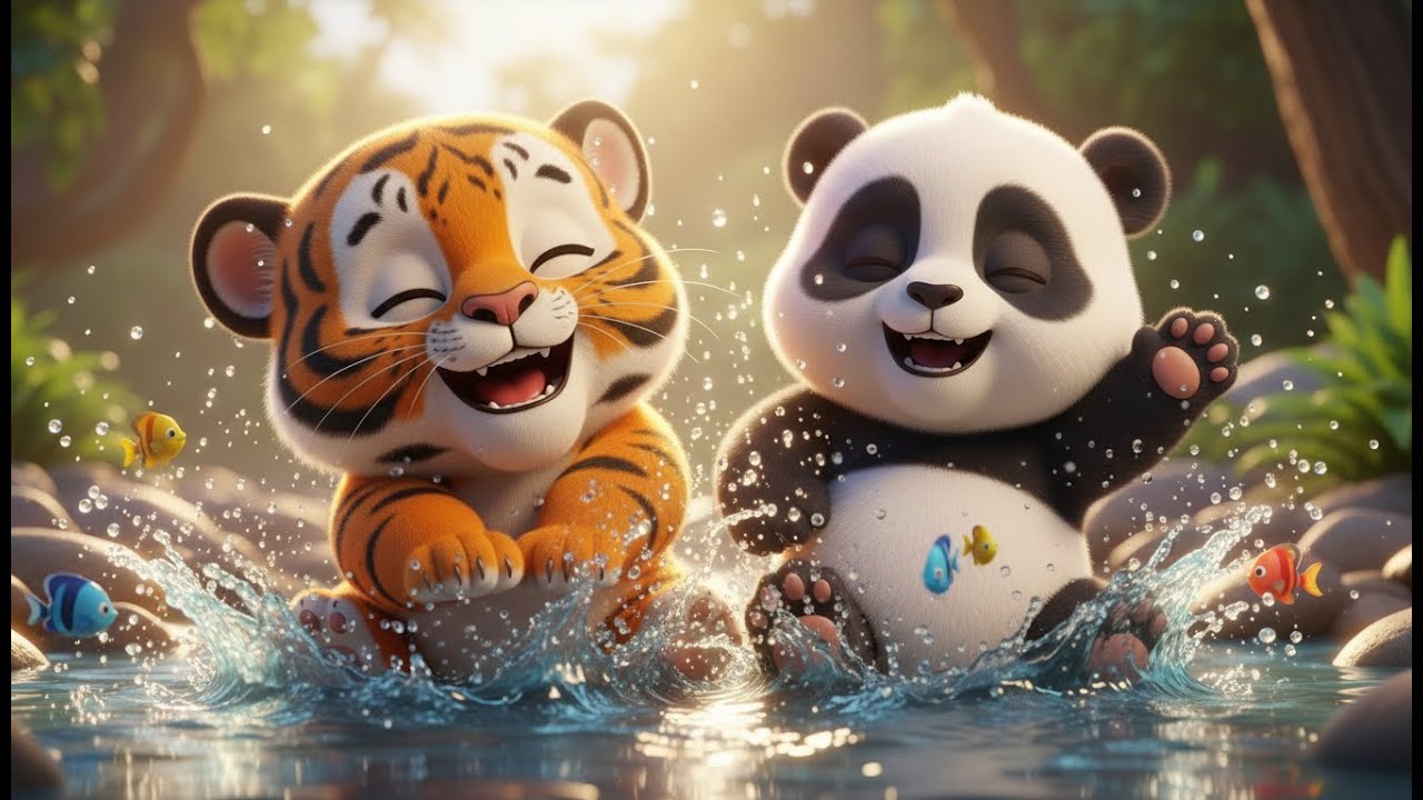 🐯🐼Tigo y Pan los mejores amigos🐼🐯Canción infantil  Canciones Infantiles 