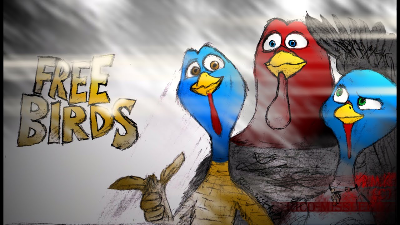 Up Around The Bend. [Speed Paint]-Jenny, Reggie, & Jake. (Free Birds). (60fps-HD)