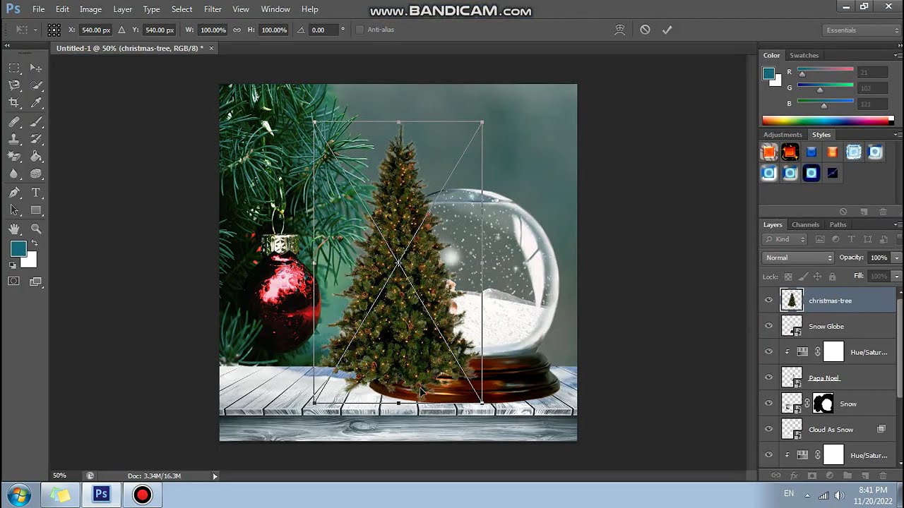 Create a MAGICAL Christmas Snow Globe in Adobe Photoshop ( Photoshop Manipulation )