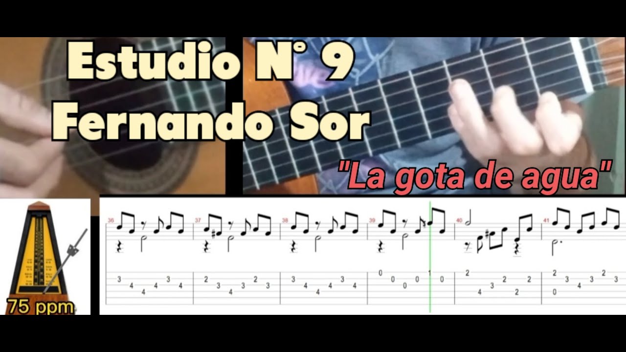 Lenguaje musical. Ejercicio: La gota de agua según A. Yupanqui (Fernando Sor)