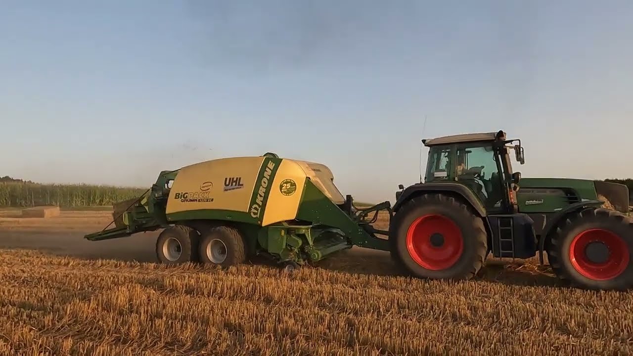 Weizenstroh 2025 / Stroh pressen mit Fendt 926 Vario + Krone BiG Pack / Agrarservice Uhl