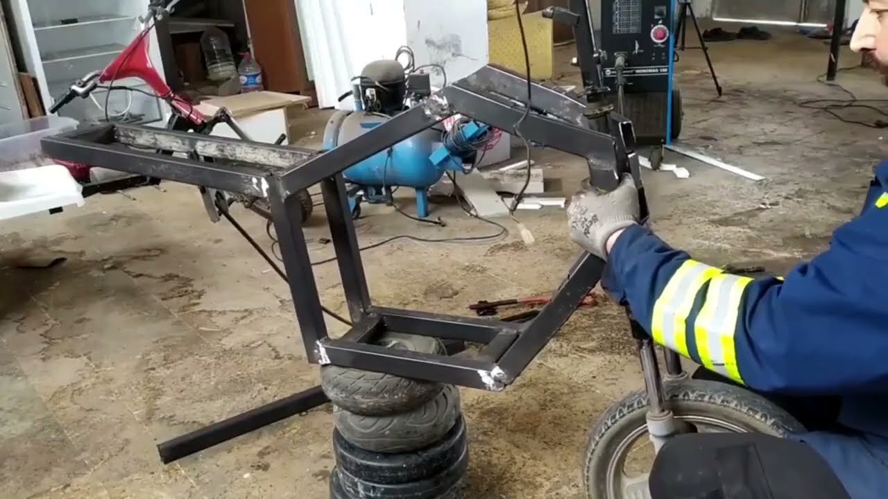 Electric Bike From Scrap - Homemade, Electric bike made from scraps, bodywork made from PVC pipe