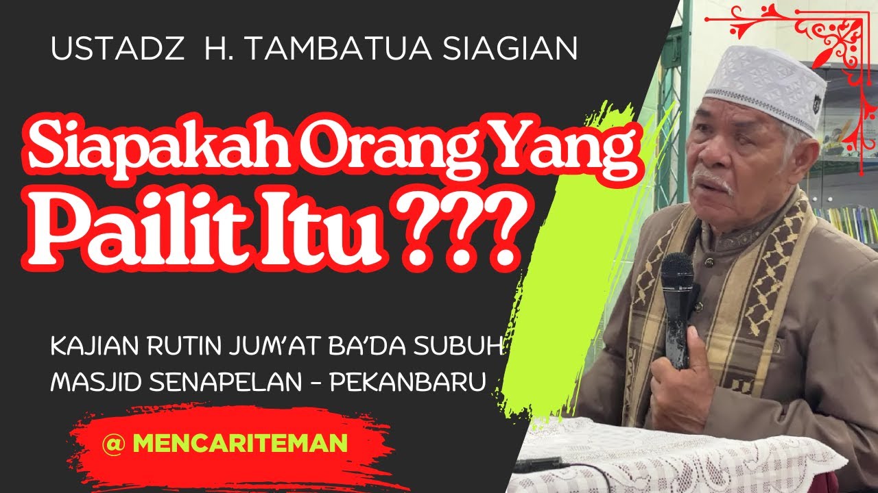 Viral !!! Ustadz H. Tambatua Siagian _ Siapakah Orang Pailit Itu ?