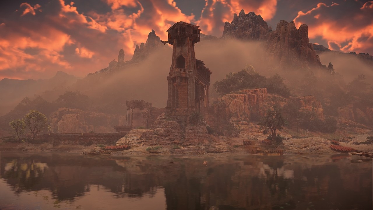 Fantasy ambiance | A watchtower by the river | Day and night