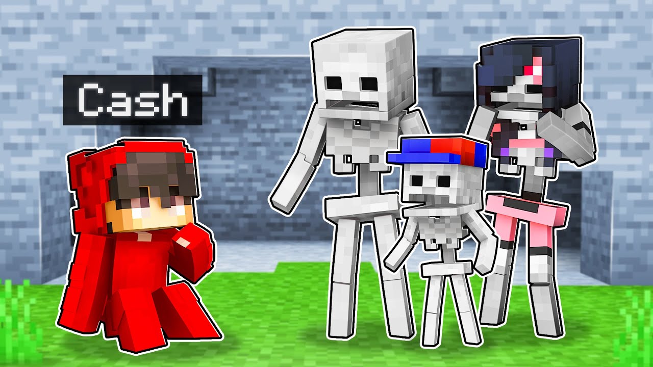 Усыновлен СЕМЬЕЙ СКЕЛЕТОВ в Minecraft!