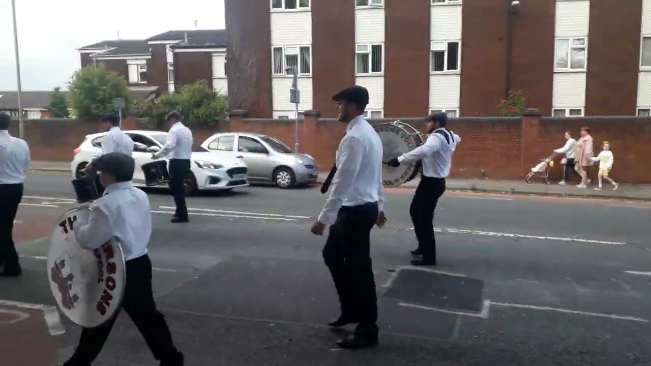 young Carson's volunteers flute band the sash at ABOD parade in Liverpool