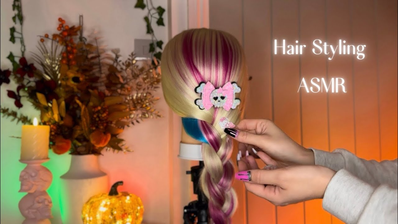 ASMR Whispered Hair Perfecting & Styling with Brushing, Plaiting, Decorations & Accessories