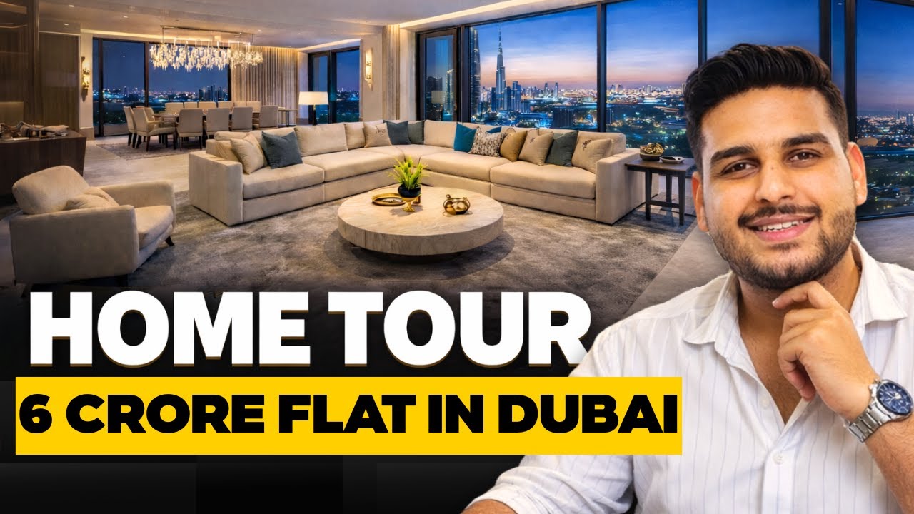 Home Tour of 2 BHK in Dubai on 44th floor facing Burj Khalifa and skyline | Dubai real estate.