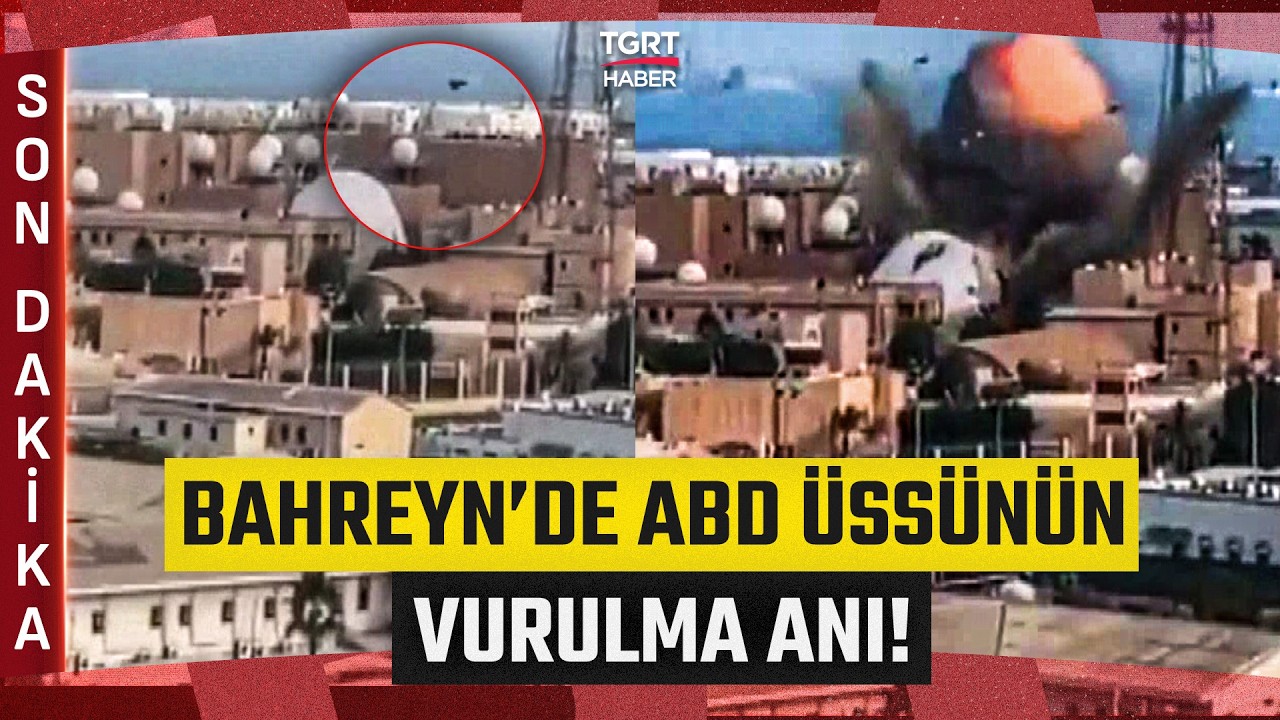 #SONDAKİKA | İran Bahreyn'i İkinci Kez Vurdu! Bahreyn'de ABD Üssünün Vurulma Anı - TGRT Haber