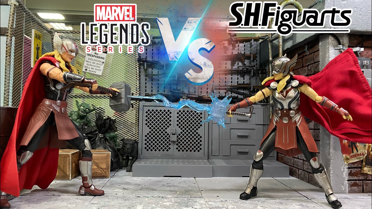 Marvel Legends Mighty Thor Comparison with SH Figuarts from Thor Love and Thunder