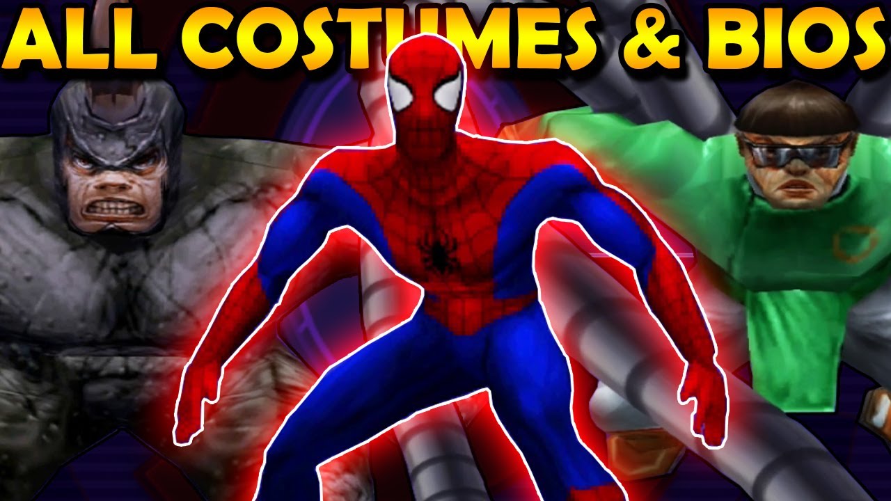 SpiderMan 2000 PS1 All Costumes & Bios Commentary by Stan Lee (Dreamcast 2001)