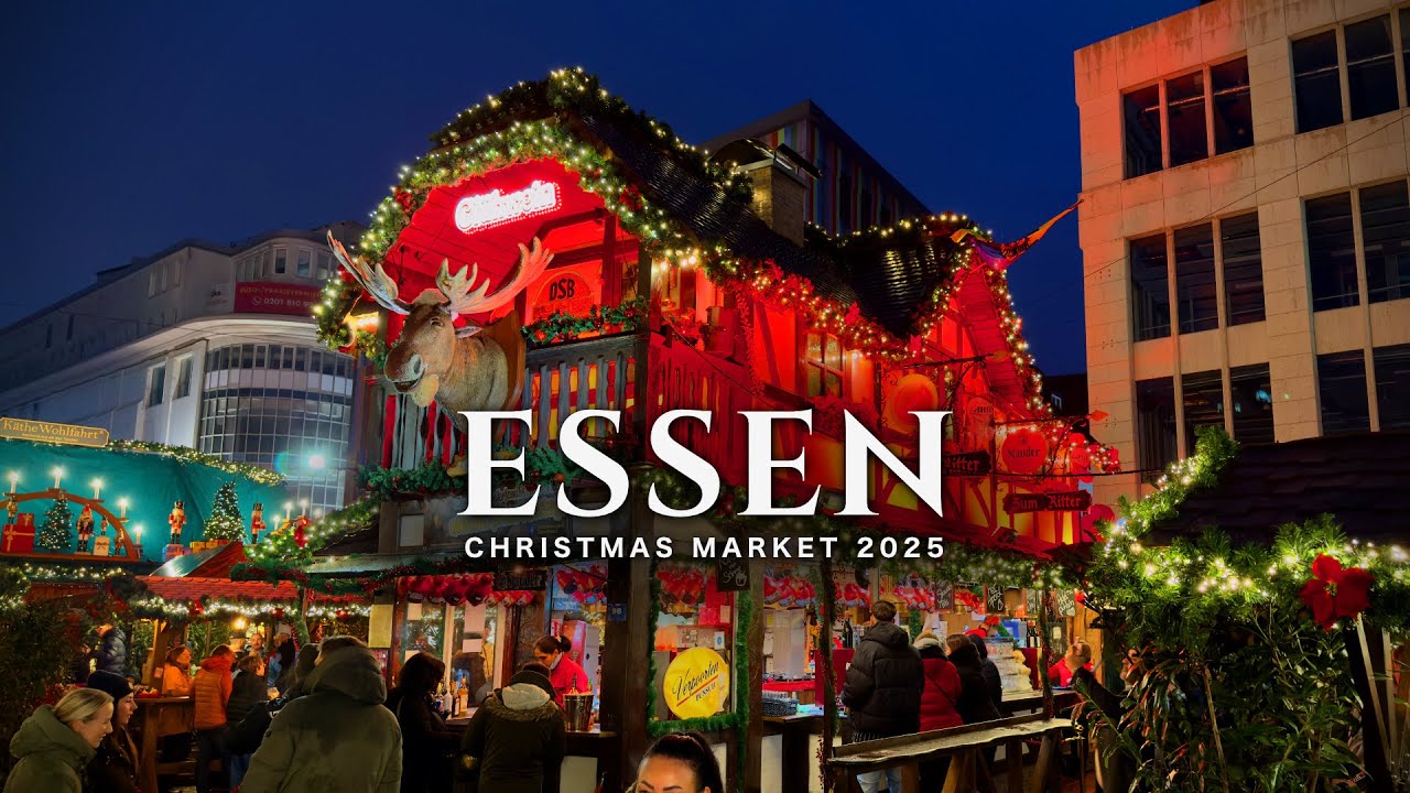 Волшебная рождественская ярмарка в Эссене 2025 ночью🎄🇩🇪✨