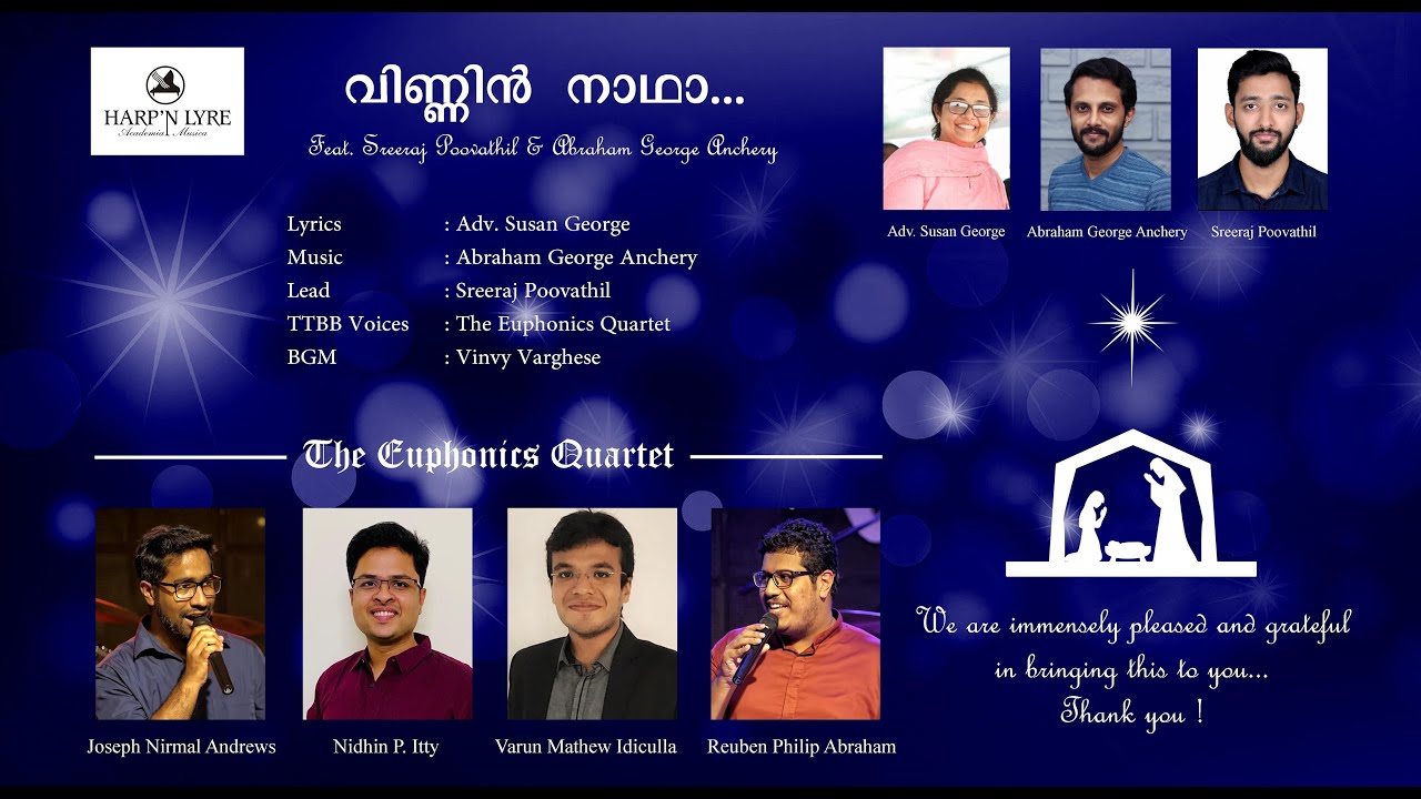 Vinnin Nadha... (TTBB) | Euphonics Quartet | Sreeraj Poovathil | Abraham George Anchery