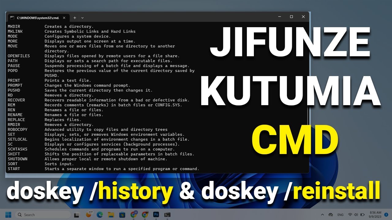 Jinsi ya Kutumia DOSKEY Command Katika Command Prompt || CMD Tutorial