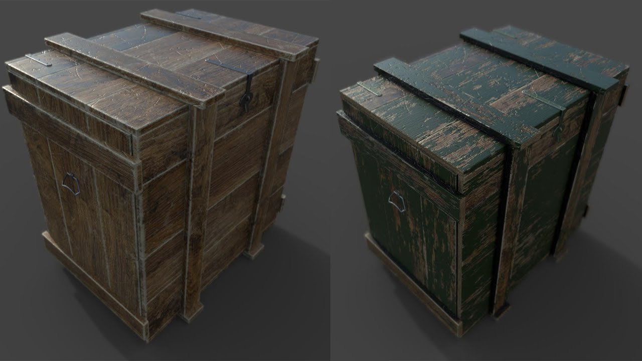 3dsmax Substance Painter   Wooden case