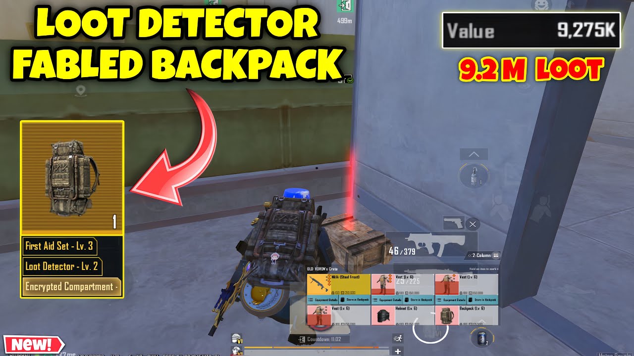METRO ROYALE FABLED BACKPACK WITH LOOT DETECTOR | PUBG METRO ROYALE CHAPTER 31