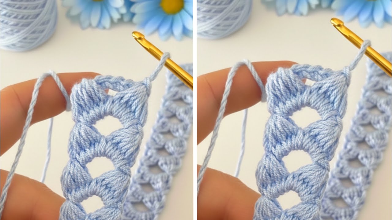 Easy Tunisian crochet bandana + bag strap !  