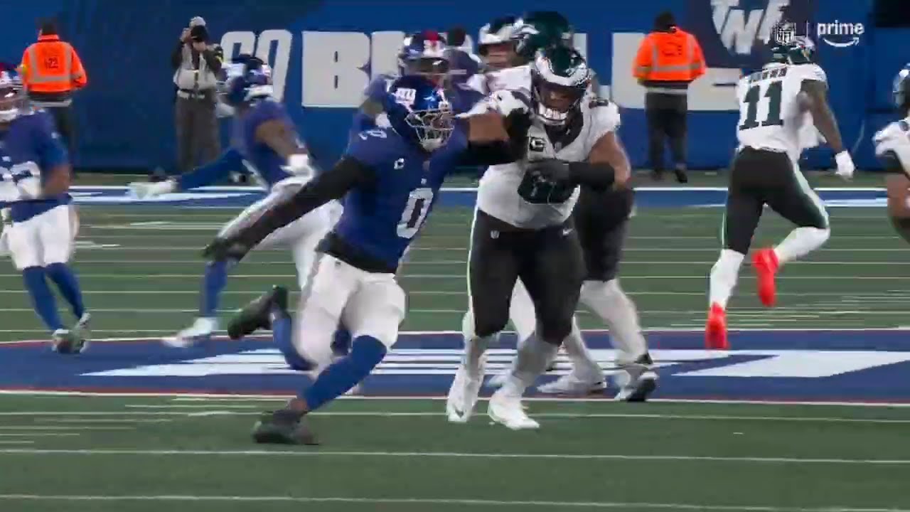 Jordan Mailata & Lane Johnson vs Brian Burns (2025 wk 6) | OL vs DL Matchup