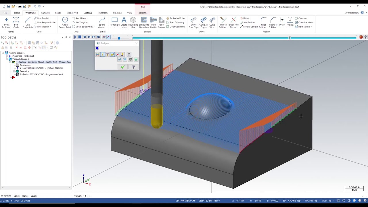 Surface High Speed Blend Toolpath