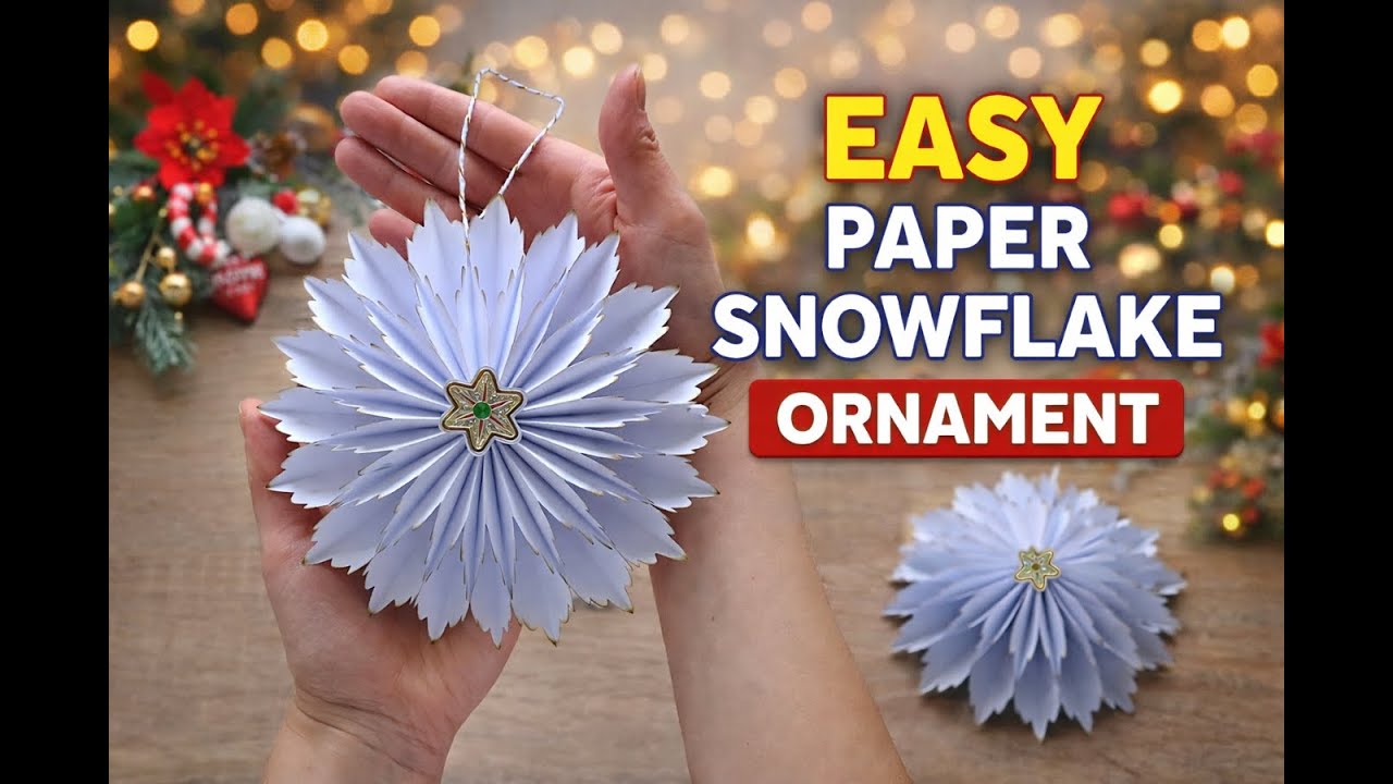 Easy Paper Snowflake Ornament 3D❄️ | Beautiful Christmas DIY