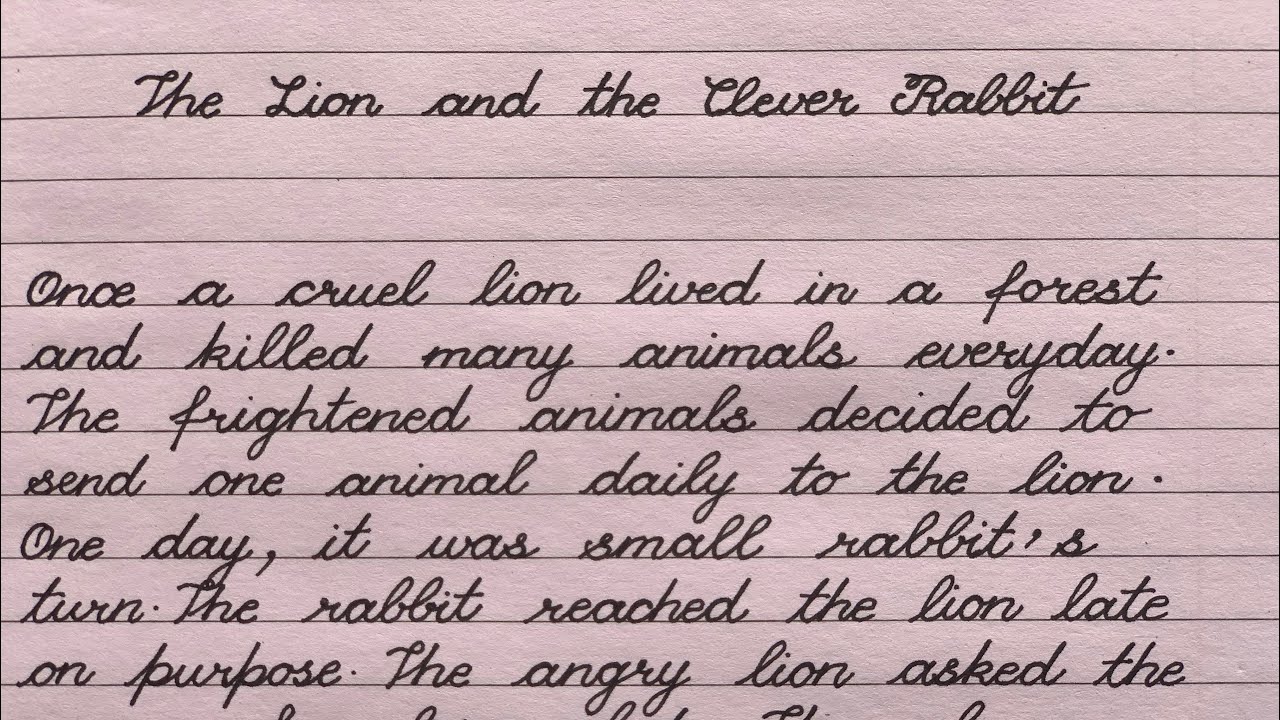 The lion and the clever rabbit | English story with moral | Story writing 