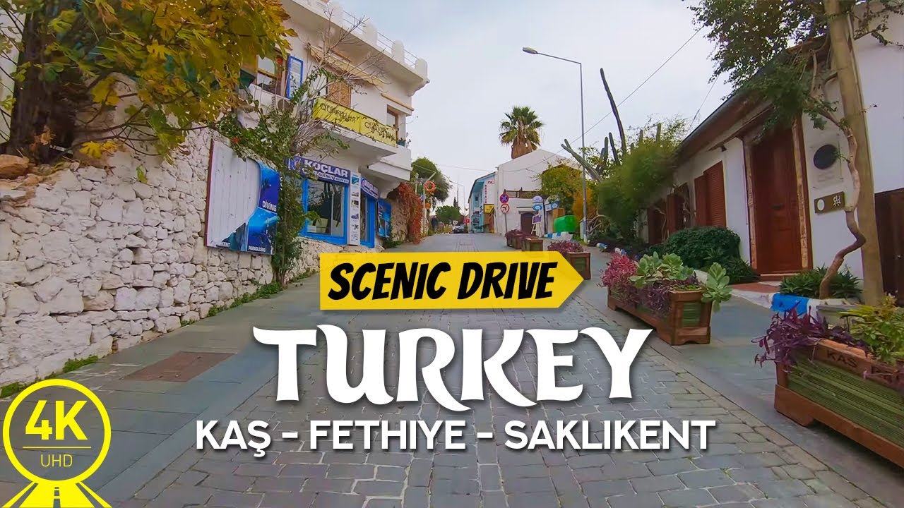 4K Scenic Drive - 3 HOURS Road Trip through Turkey - Kaş - Fethiye - Saklikent