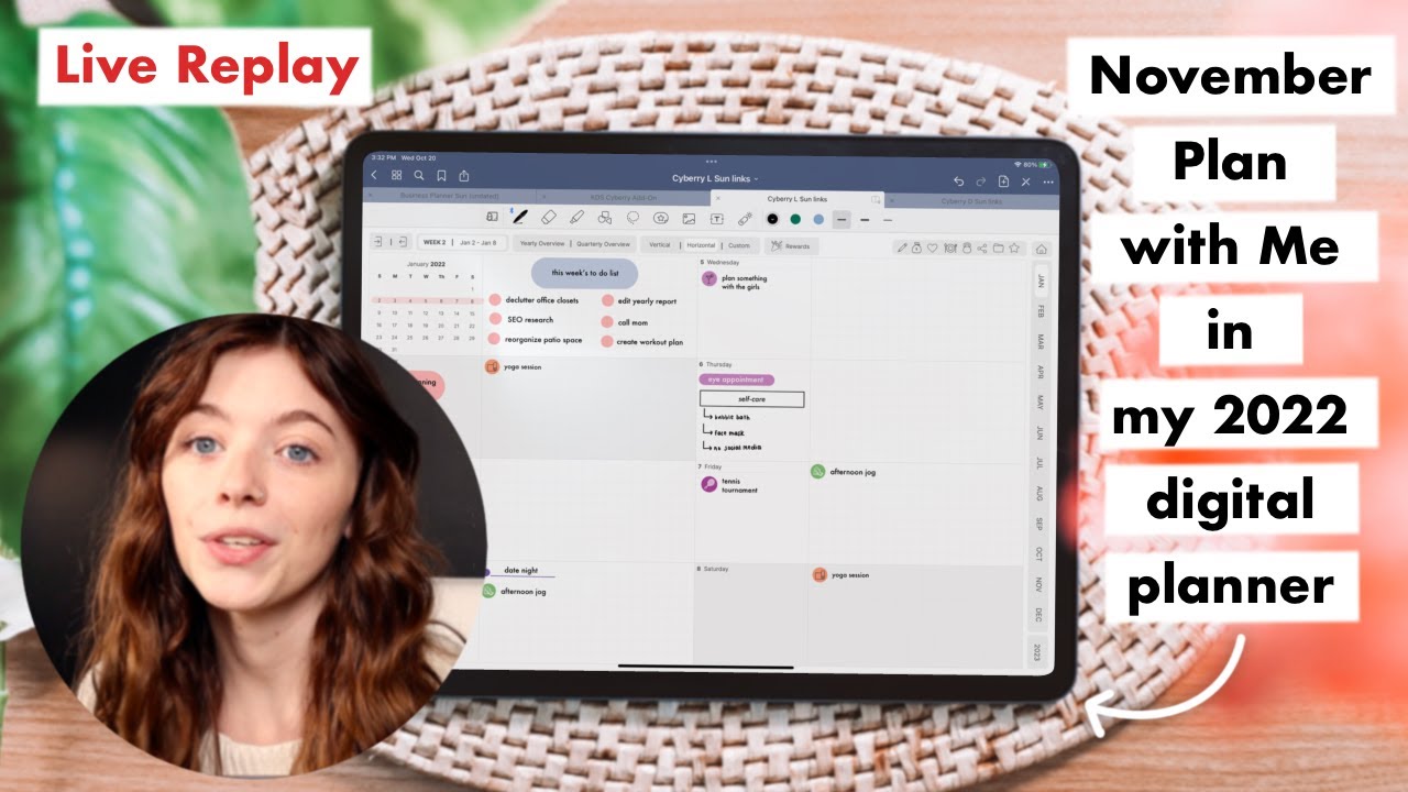 LIVE REPLAY: November Plan With Me in 2022 Digital Planner (Cyberry) Planning Session