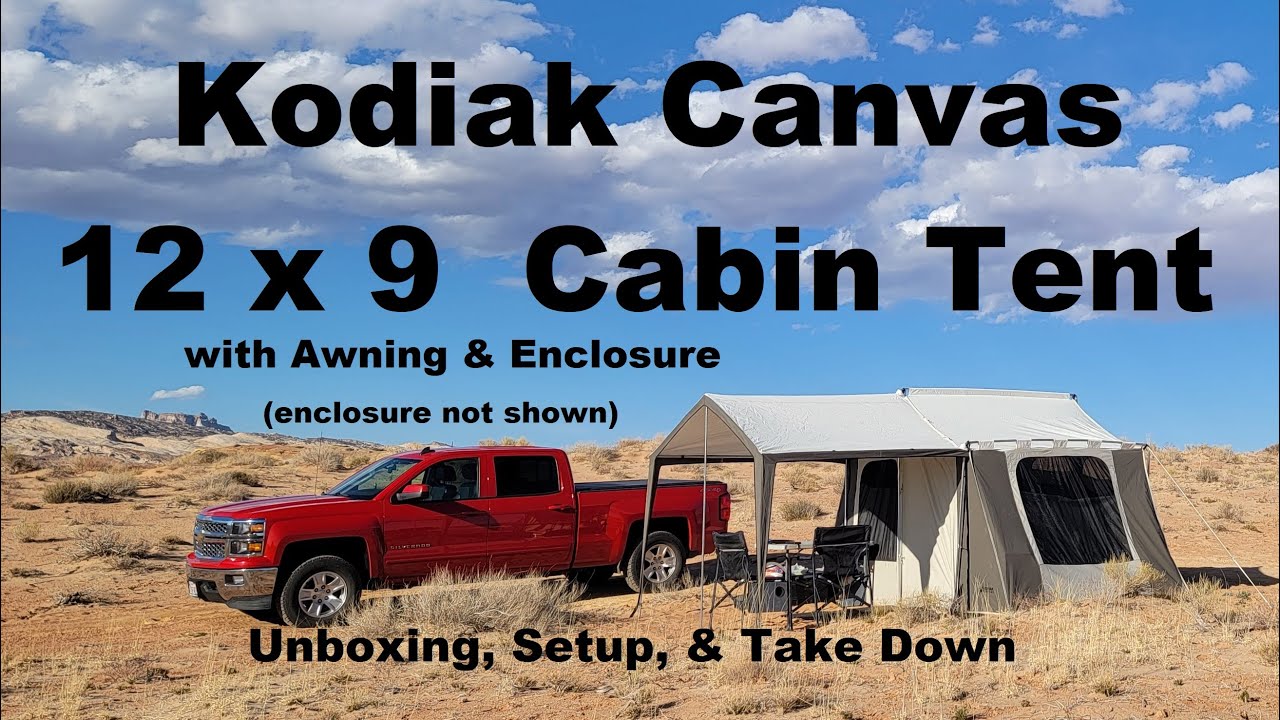 Kodiak Canvas 12' x 9' Cabin Tent with Awning & Porch Enclosure.  Unboxing, Setup, & Take Down #tent